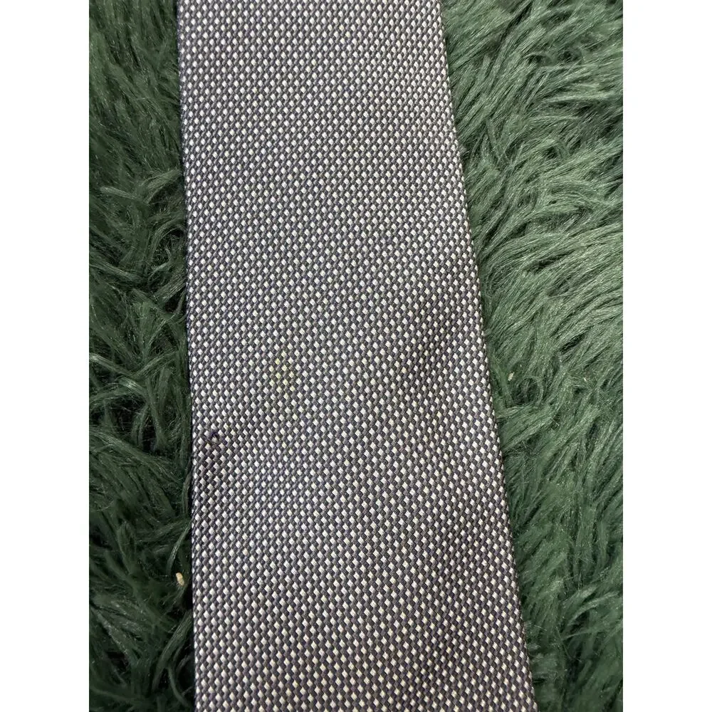 Brooks Brothers Makers All Silk Gray Blue Geometric Pattern Necktie Made in USA
